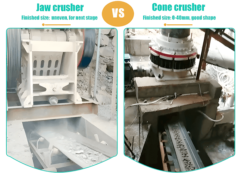 Jaw Crusher VS Cone Crusher Output Size